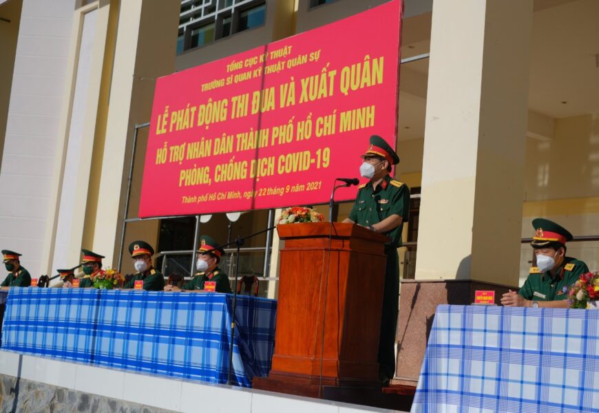 Trường Sĩ quan Kỹ thuật quân sự tổ chức xuất quân hỗ trợ thành phố Hồ Chí Minh phòng, chống dịch