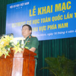 Thiếu tướng, PGS, TS Nguyễn Văn Hưng - Hiệu trưởng Trường Đại học Trần Đại Nghĩa phát biểu trong Lễ khai mạc kỳ thi